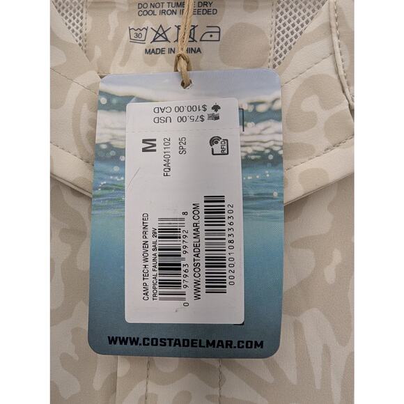 NWT Costa Camp Tech Woven Printed Shirt in Tropical Fauna Sail size Medium - Picture 4 of 6